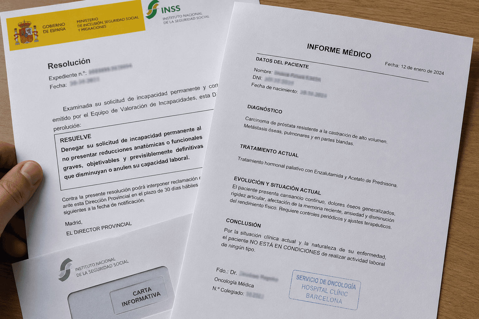 El INSS deniega la incapacidad permanente a un paciente con cáncer grave y metástasis: ¿qué puede hacerse?
