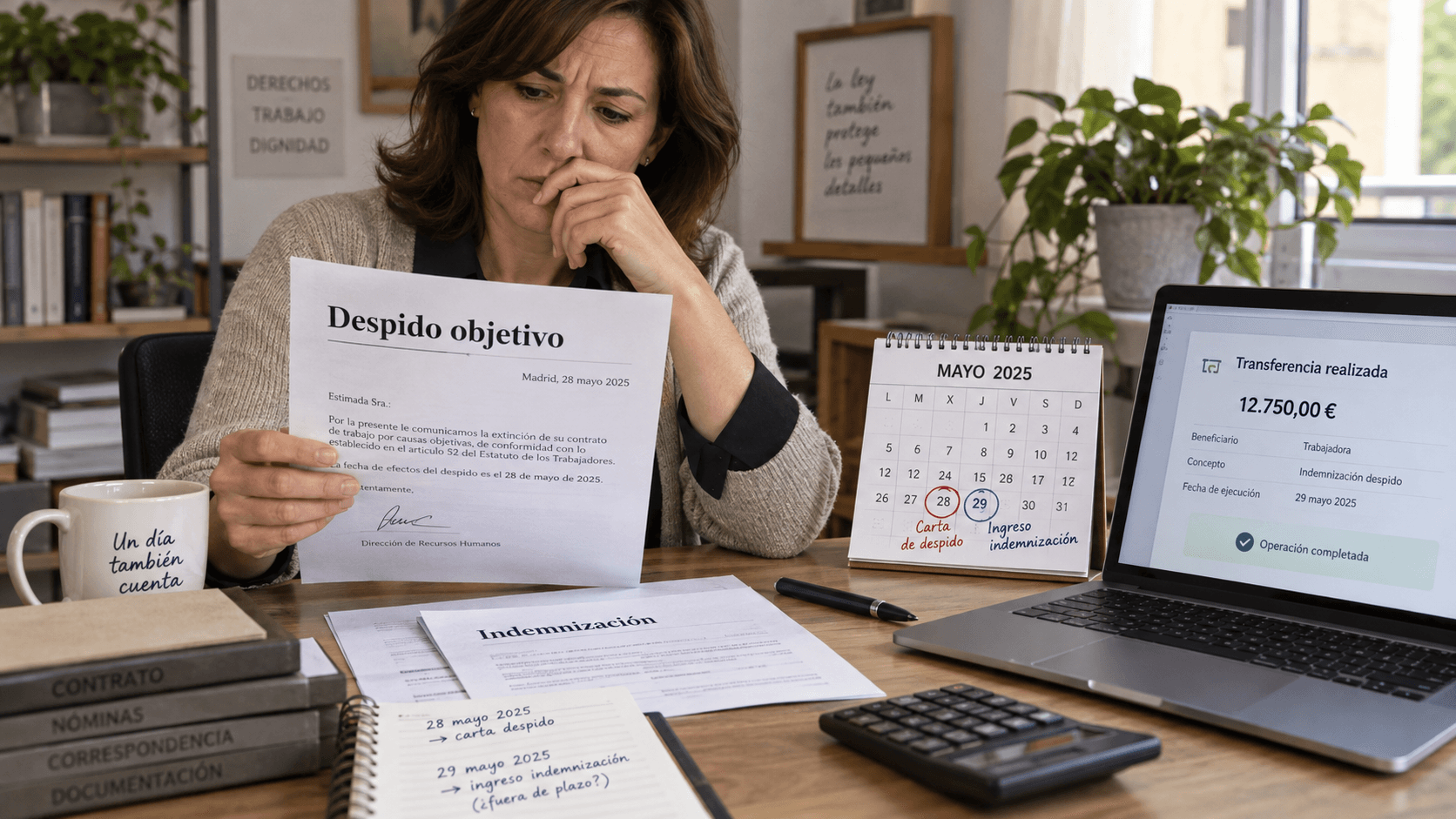 Un día de retraso en la indemnización convierte un despido objetivo en improcedente
